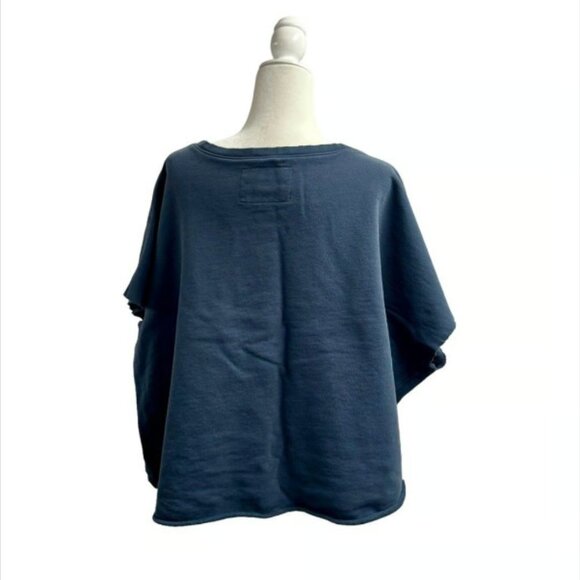 Frank & Eileen Olive Short Sleeve Original Capelet Sweatshirt Navy Blue One Size - Picture 2 of 11